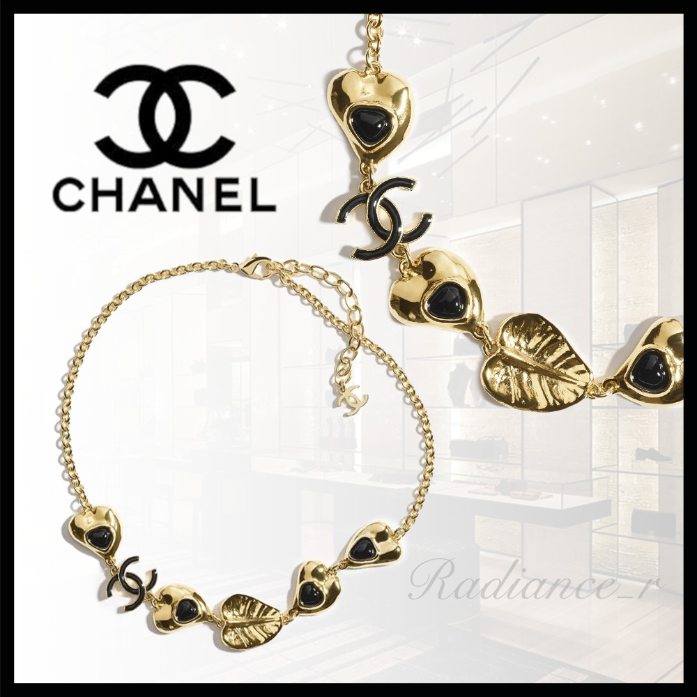 【胸元がぐっと華やかに♪】CHANEL ハート×リーフ ネックレス