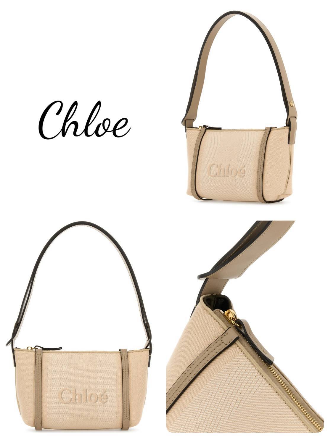 Chloe サンドキャンバス キャリーショルダーバッグ