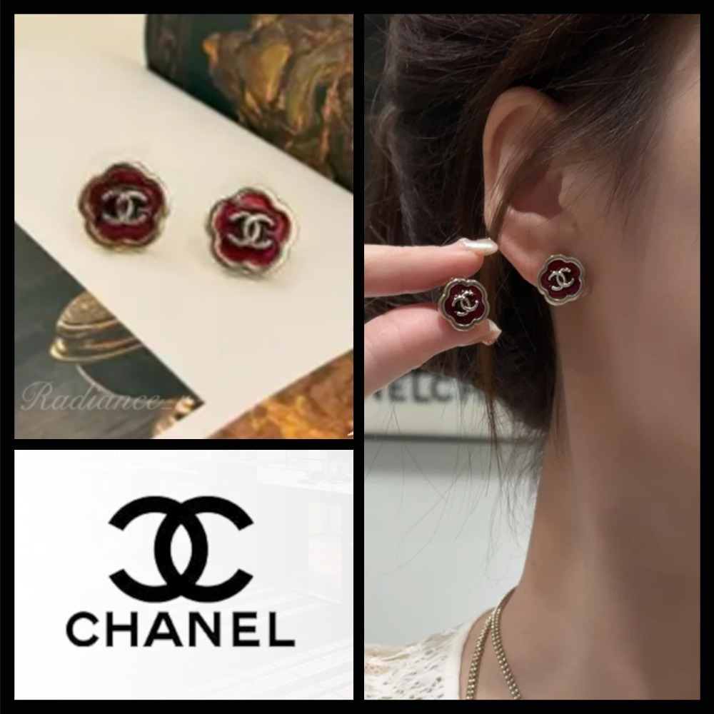 【大人カラフルでおしゃれ度UP♪】CHANEL 花咲くCCロゴ ピアス