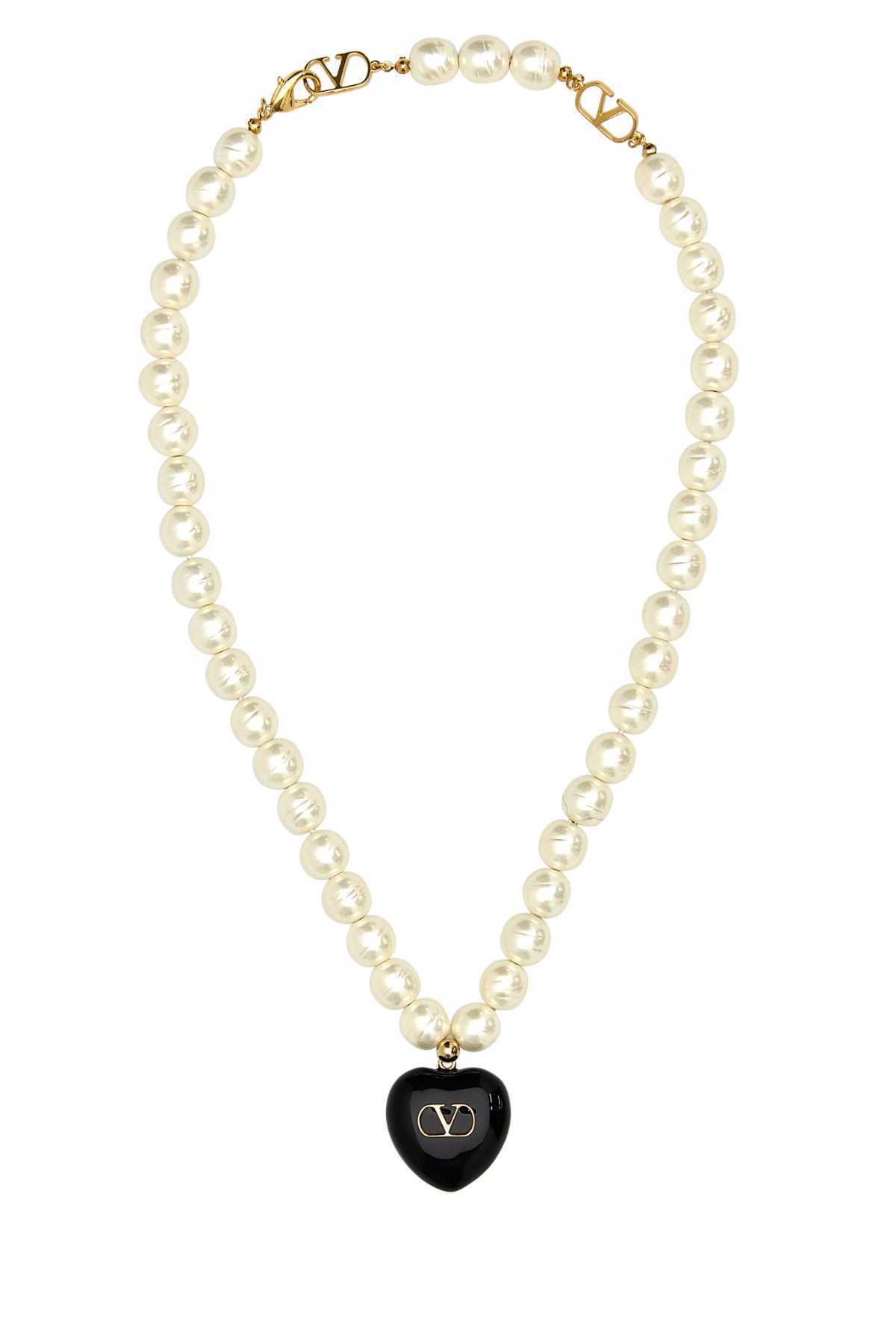 【関税&送料込】Valentino Garavani Ivory Pearls Coeur 
