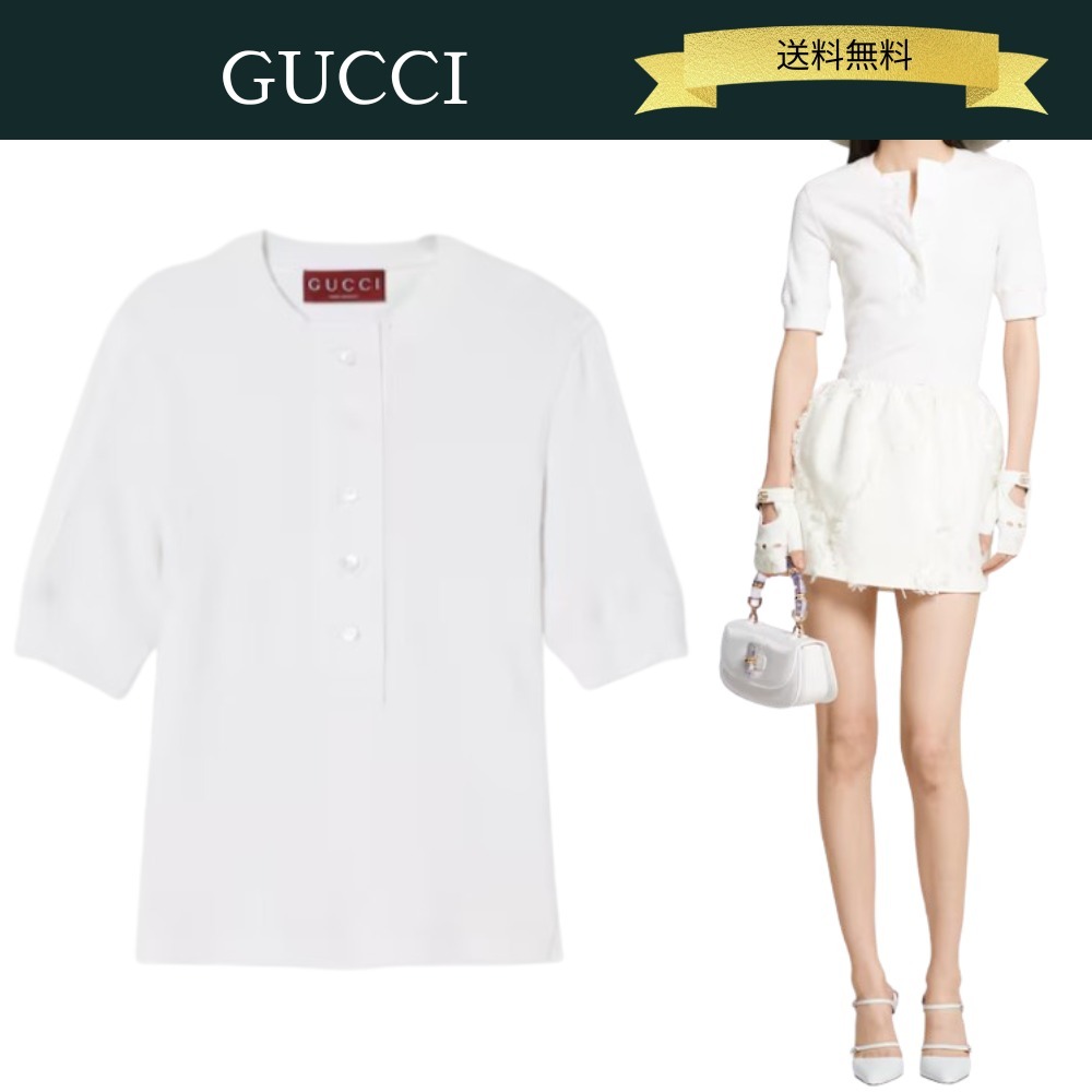 GUCCI リブ コットン 半袖 Tシャツ