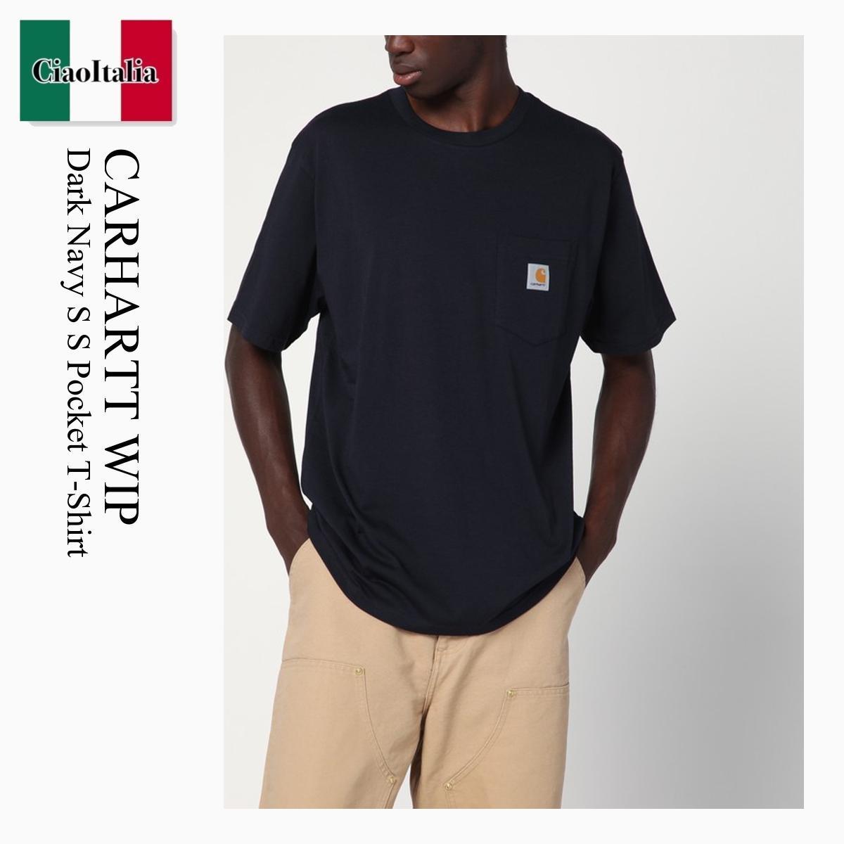 Tシャツ・カットソー Carhartt Wip Dark Navy S S Pocket T-Shirt