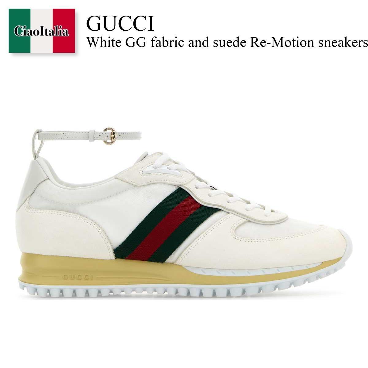スニーカー Gucci White Gg Fabric And Suede Re-Motion Sneakers
