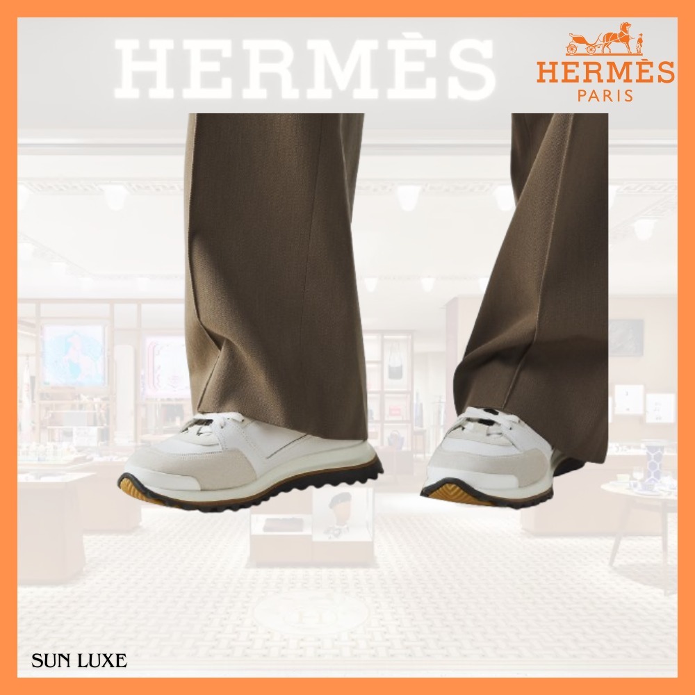 【オシャレで快適な履き心地☆】HERMES スニーカー Leader 白
