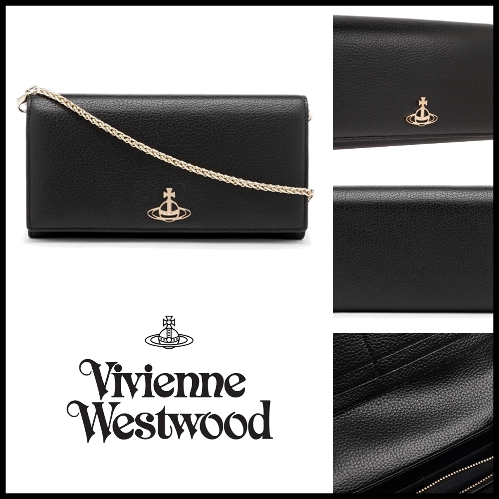 【Vivienne Westwood】レザー チェーン ショルダーウィレット