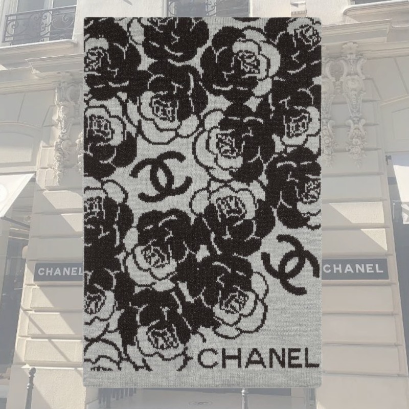 ★25メティエダール★【CHANEL】カメリアウールカシミアストール