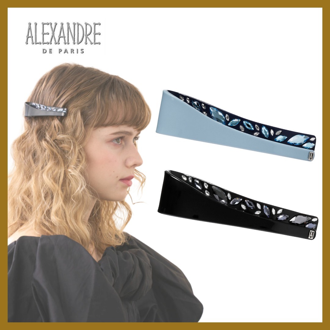 美しく描かれたカーブが端麗◎*ALEXANDRE DE PARIS*バレッタ 8cm