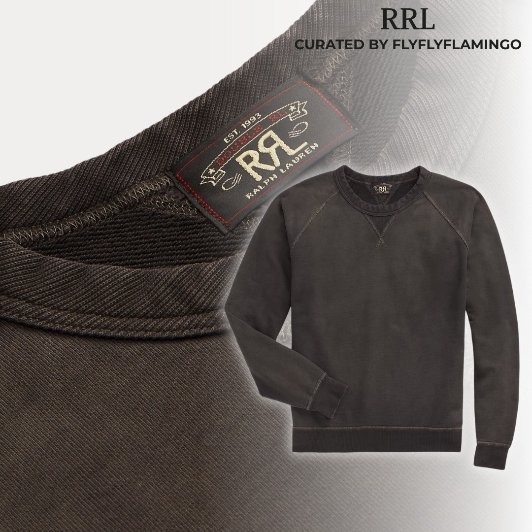 【RRL】コットン フレンチテリー クルーネック スウェットシャツ