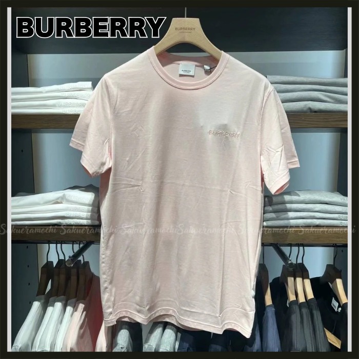 【BURBERRY】SNSで話題！men's ロゴ 半袖Tシャツ pink