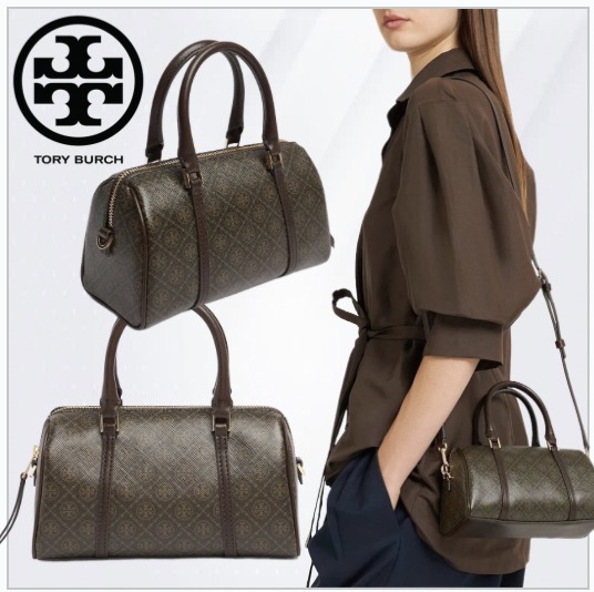 【Tory Burch】ミニ T モノグラム コーティング バレル バッグ