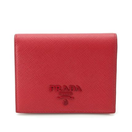 レッド（赤）系 PRADA(プラダ) 折りたたみ財布(レディース