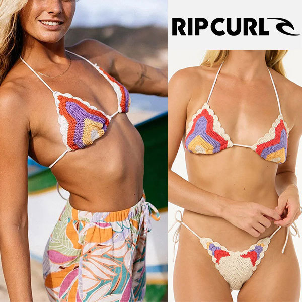 RIP CURL☆Cove Crochet Sliding Triangle Bikini Top ビキニ