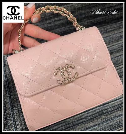 CHANEL シャネル Vステッチ クラッチバッグ ラムスキン ピンク