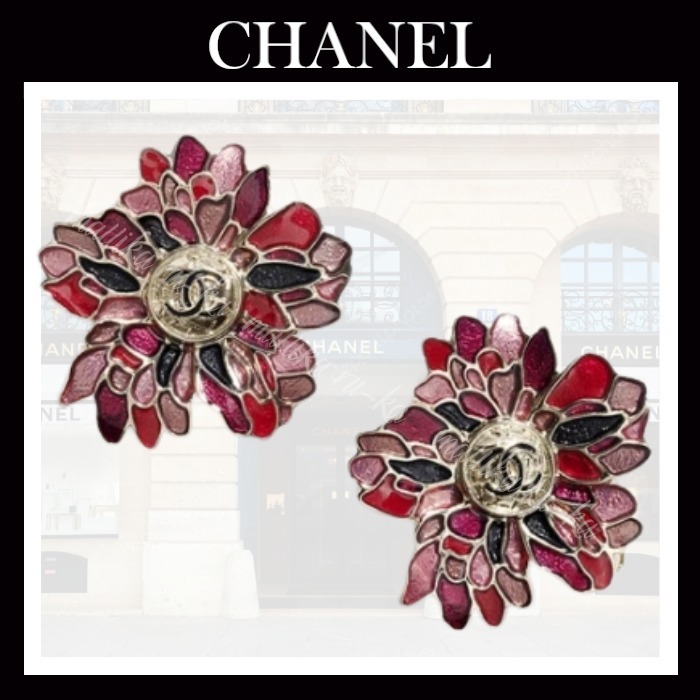 鮮やかで美しい♡25A【CHANEL】フラワー CCロゴ ピアス