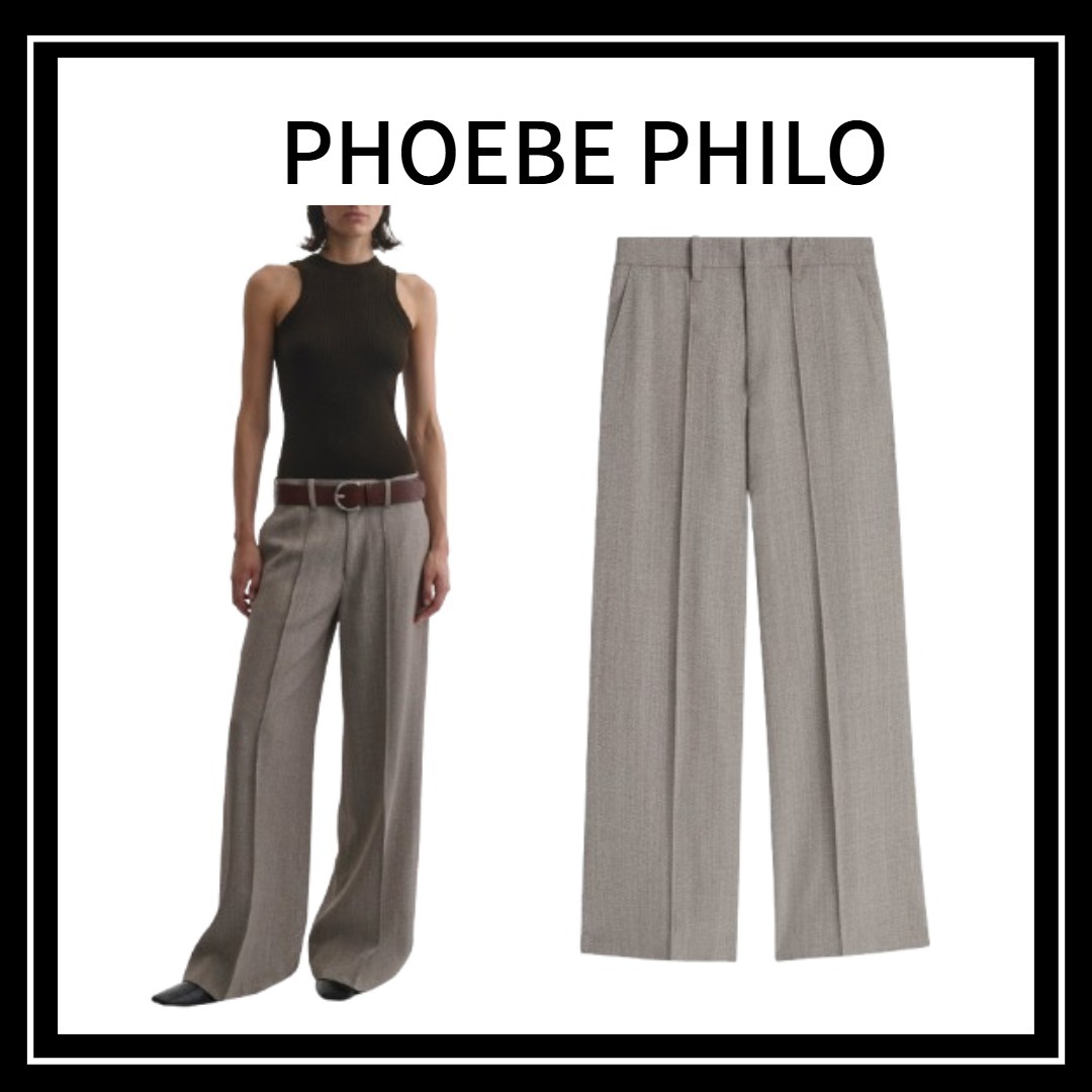 PHOEBE PHILO ペブルメランジビスコースのリラックスパンツ