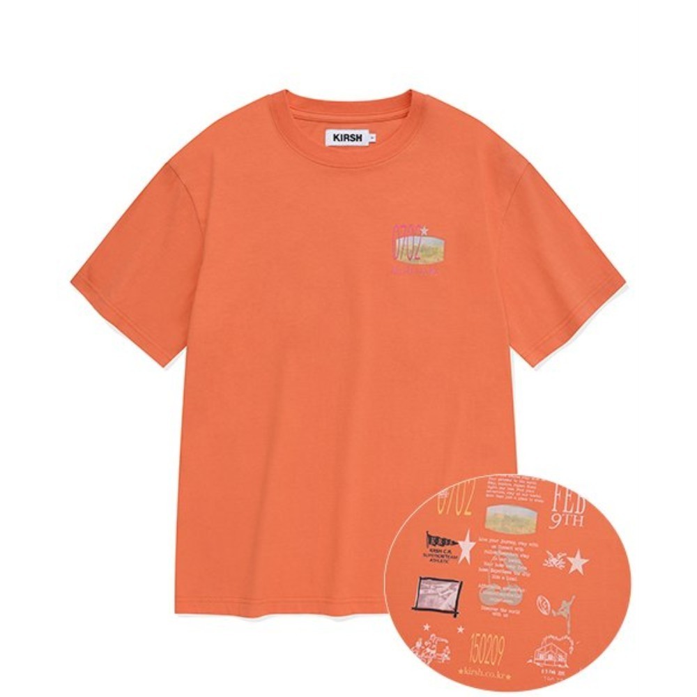 ★KIRSH★ Uni Youth Hostel Graphic T-Shirt Orange