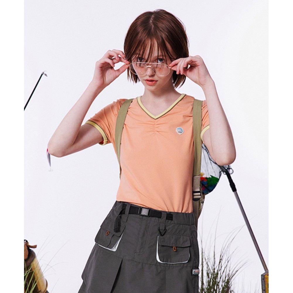★KIRSH★ V-neck slim fit t-shirt light orange
