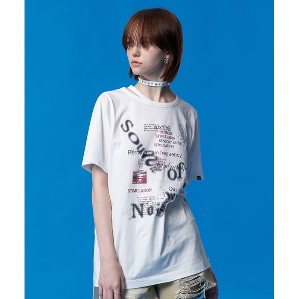 ★KIRSH★ Collection Unbalanced Cutting Loose Fit T-Shirt Wh
