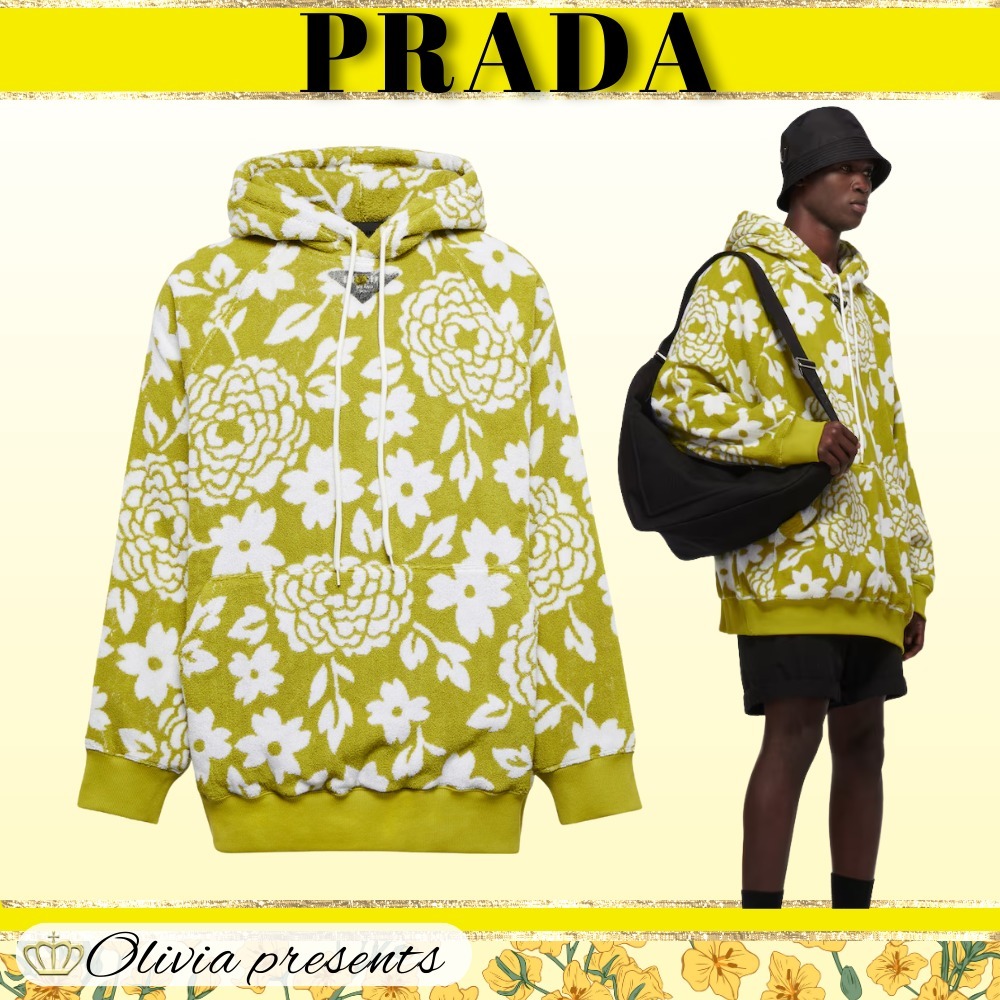 【PRADA】 コットンフード付きスウェットシャツ