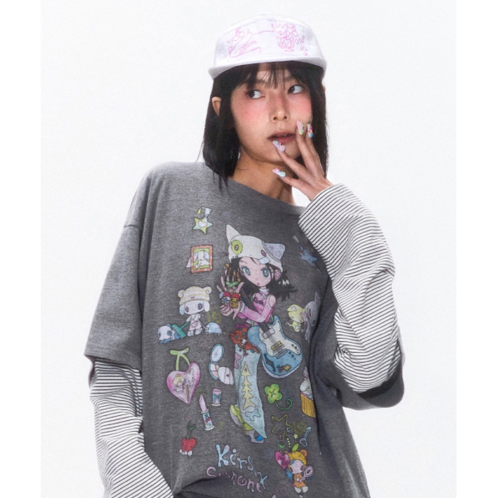 ★KIRSH★ Kirsh X Sun One Bird Big Oversized Graphic T-Shirt