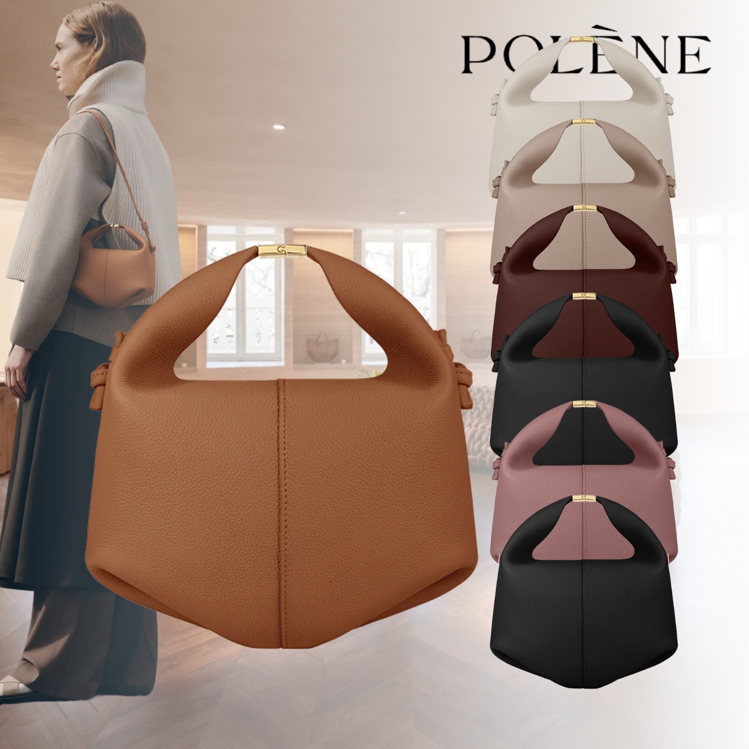 POLENE ポレーヌ Beri leather bag レザー ショルダーバッグ