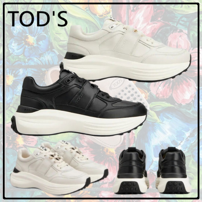 TOD'S(トッズ)◆直営買付 レザー エンボスロゴ スニーカー