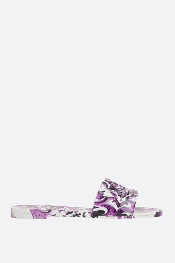 サンダル・ミュール DOLCE & GABBANA RUBBER SLIDE SANDALS WITH MAJOLICA PRINT