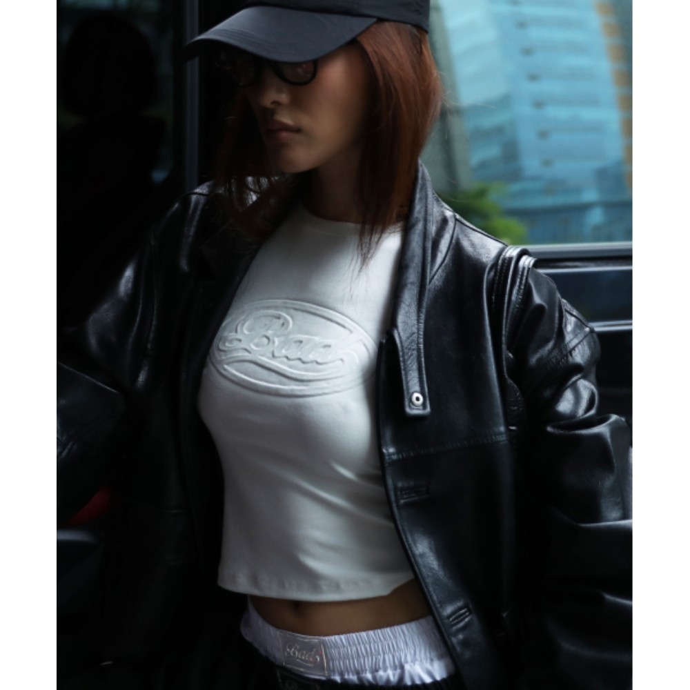 ★BADBLOOD★ Oval Logo T-Shirt Cream
