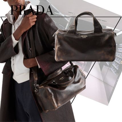 【PRADA】ナッパレザー ダッフルバッグ ブラウン