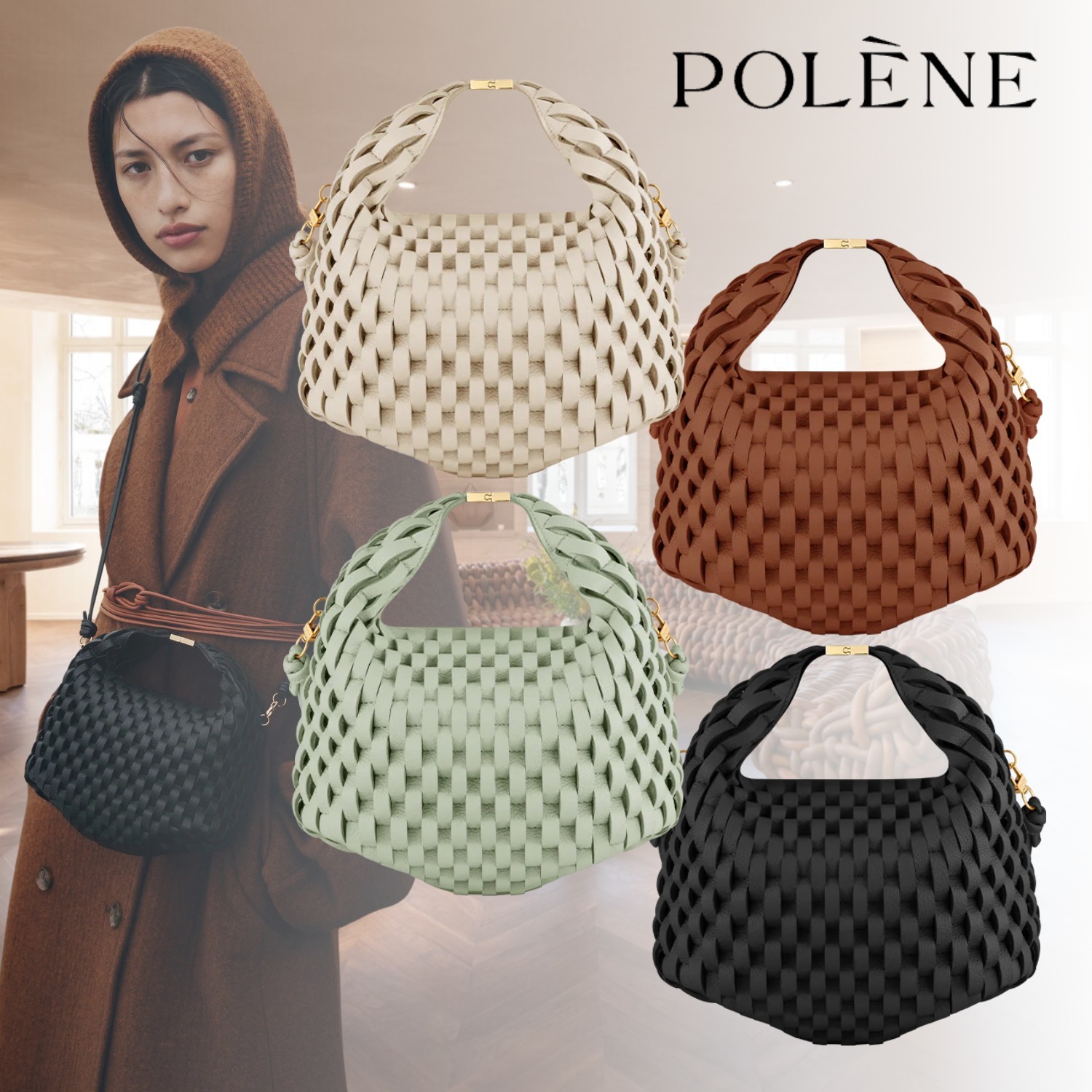 POLENE ポレーヌ Beri Onda leatherbag レザー ショルダーバッグ