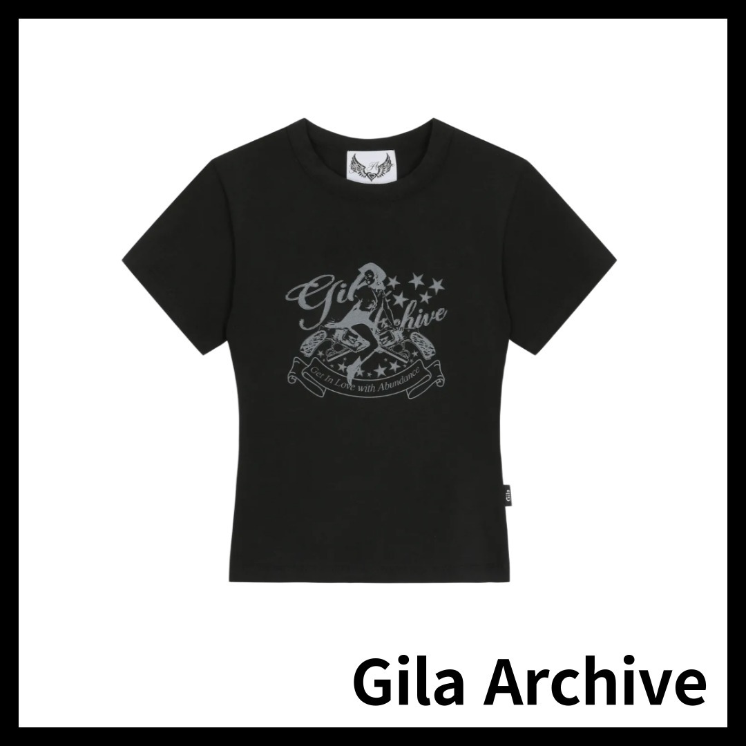 Tシャツ・カットソー [Gila Archive] PIN UP GIRL CROP T-SHIRT_BK GL25SUTP01BK