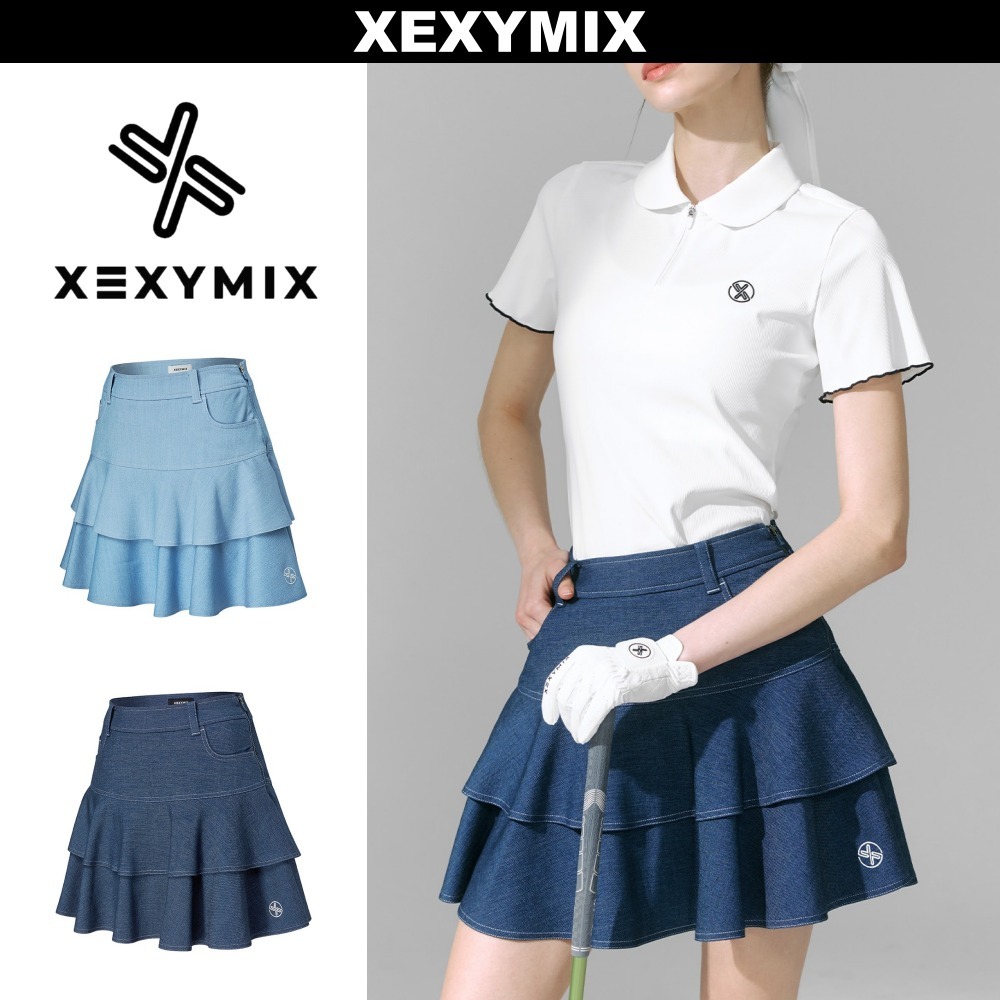XEXYMIX GOLF : レディース ゴルフデニムフレアスカート