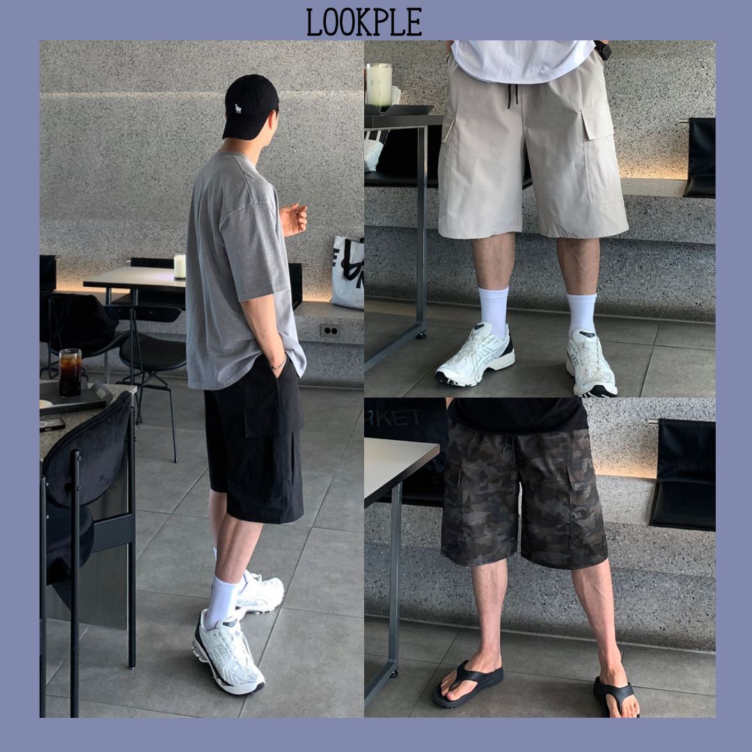 人気【LOOKPL】カイパーハーフバミューダナイロンカーゴ半ズボン