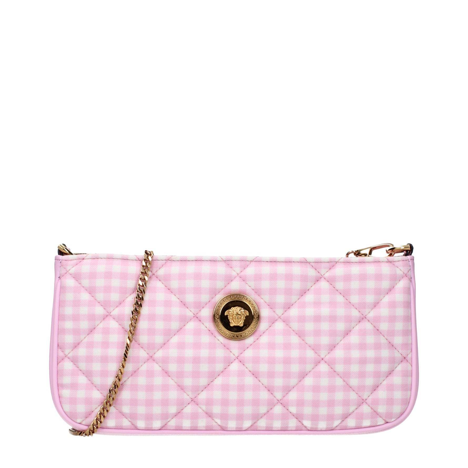 ショルダーバッグ・ポシェット VERSACE Shoulder Bags Women Fabric Pink/Pastel Pink