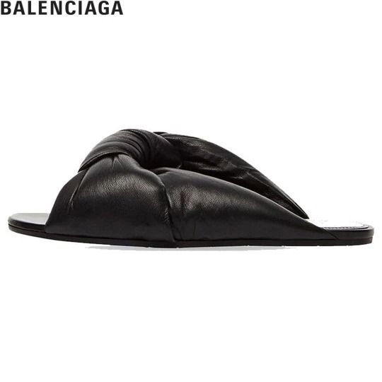 BALENCIAGA バレンシアガ フラットレザーサンダル ブラック