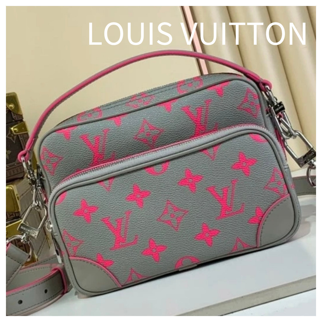 【ピンク×グレーがお洒落】LOUIS VUITTON ショルダーバッグ