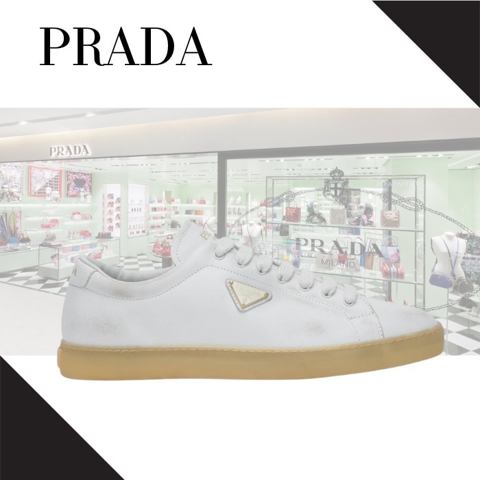 【PRADA】レザー スニーカー ホワイト