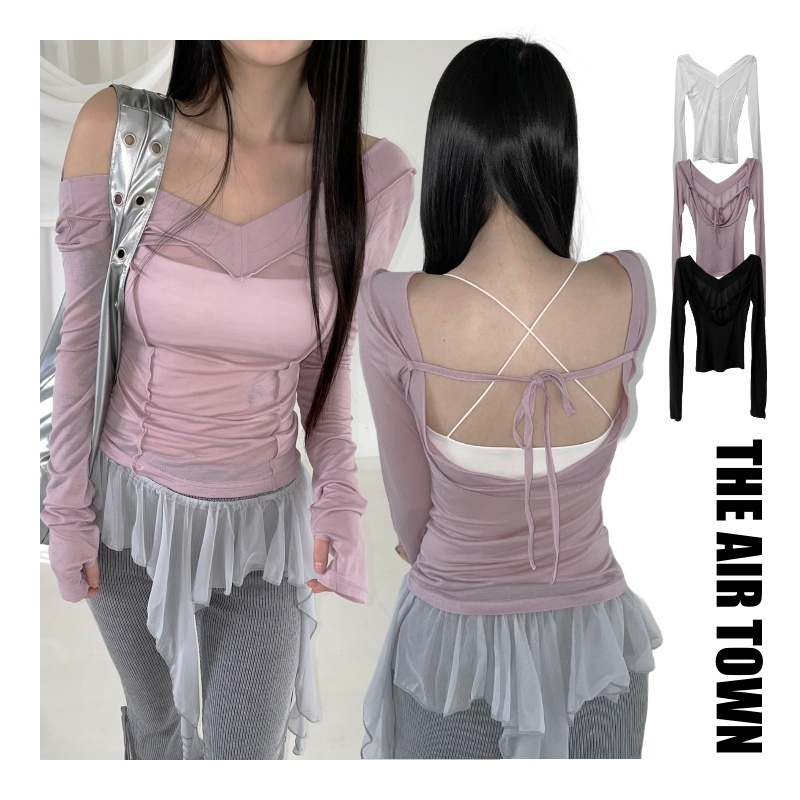 【THEAIRTOWN】 sheer tencell top ♥3color