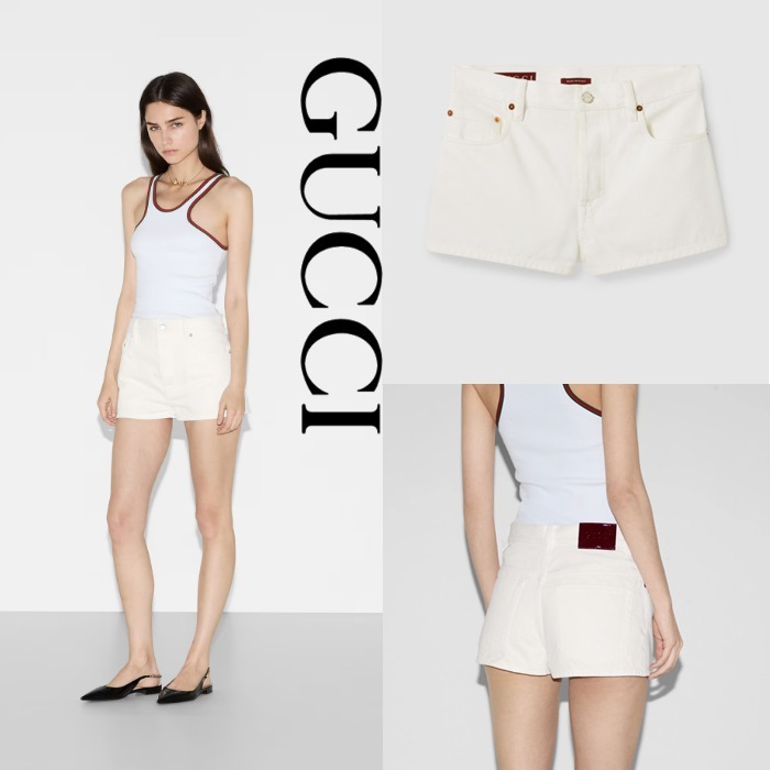 日本未入荷【GUCCI】デニム ショートパンツ、ホワイト