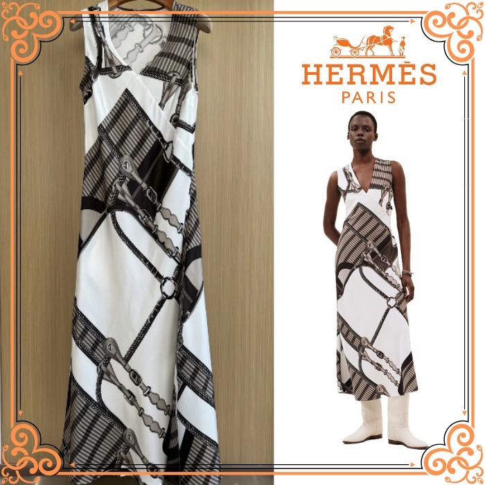 大人のこなれ感漂う【HERMES】プリントロングワンピ♪