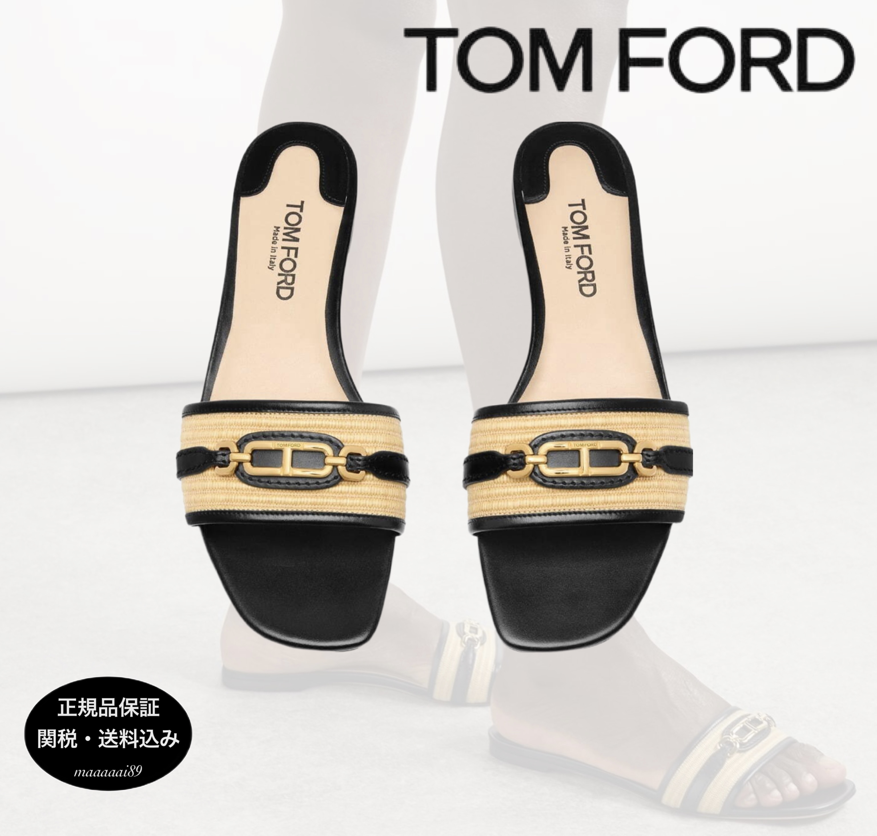 TOM FORD★トムフォード レザー スライド サンダル