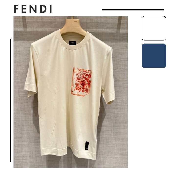 FENDI フェンディ●バンダナモチーフが映える コットンTシャツ