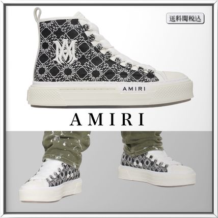 【抜け感と高級感】AMIRI MA Quad Court ハイカットスニーカー ☆AMIRI☆ MA コート ハイカット スニーカー ☆送関込み (AMIRI
