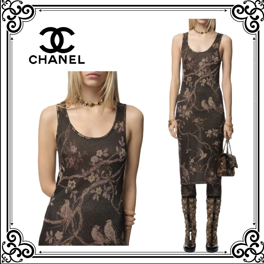 優雅でシンプル【CHANEL】ノースリーブ ロングワンピース
