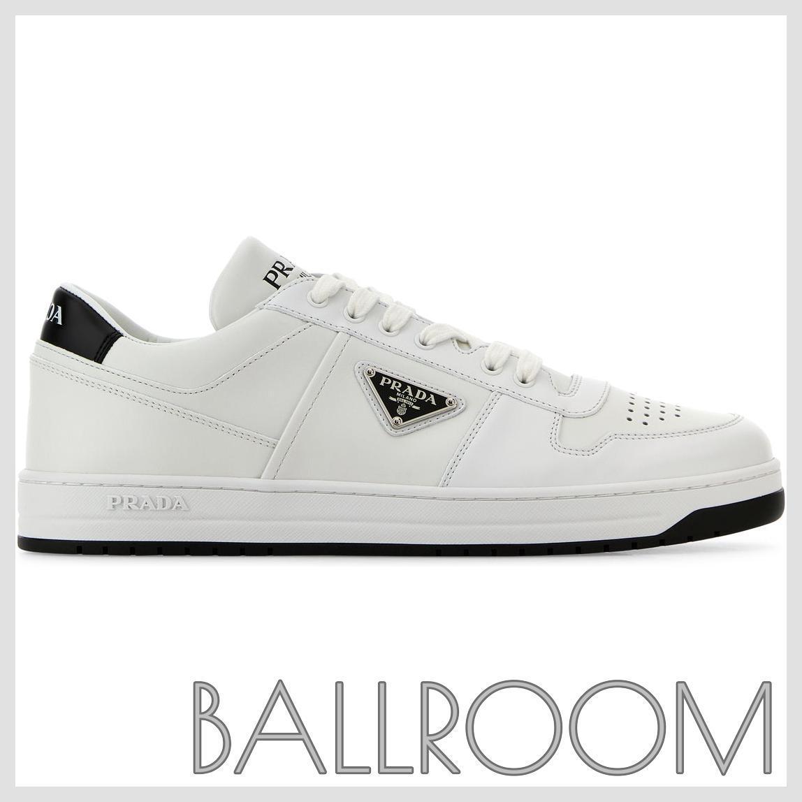 スニーカー PRADA WHITE LEATHER DOWNTOWN SNEAKERS