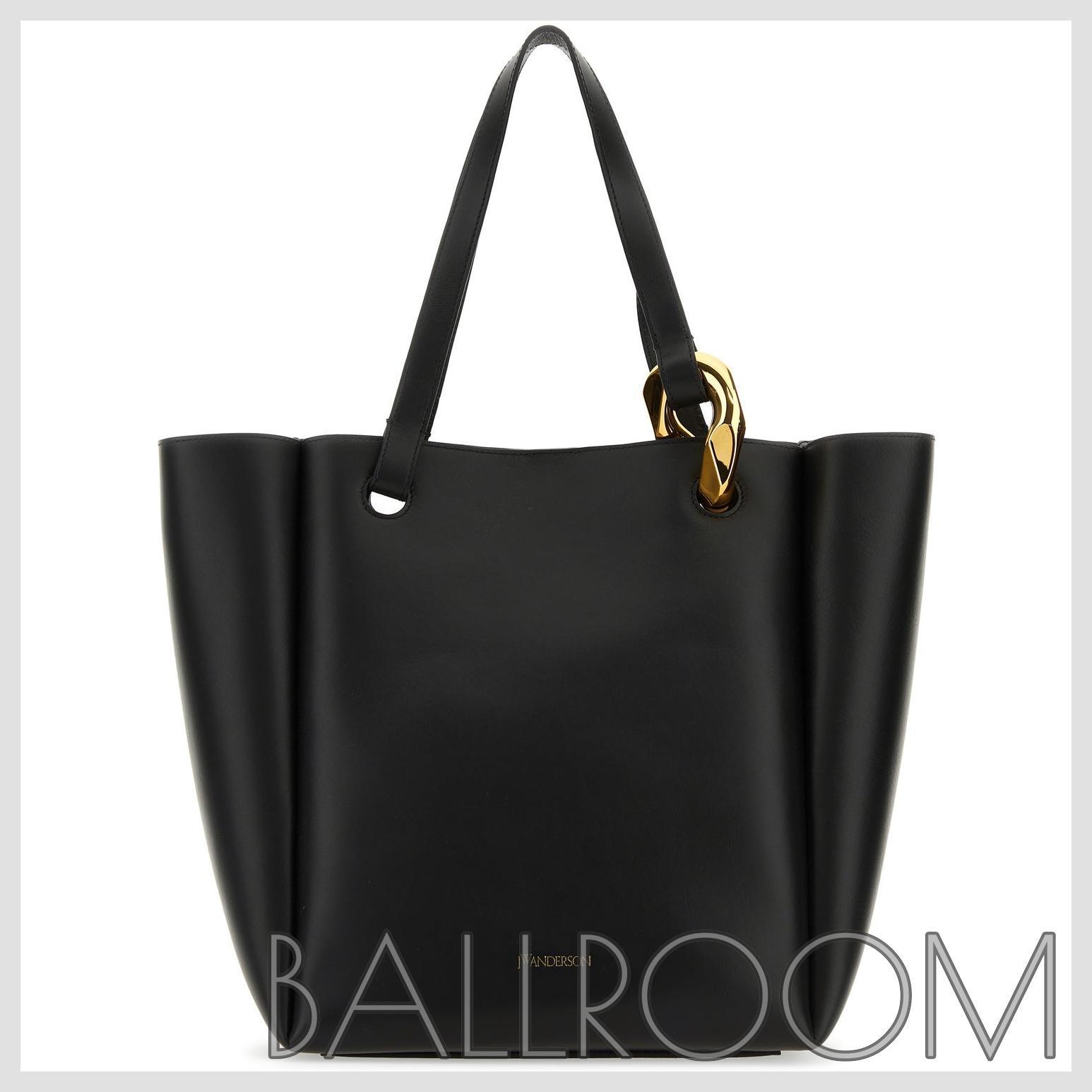 トートバッグ J W ANDERSON BLACK LEATHER JWA CORNER SHOPPING BAG