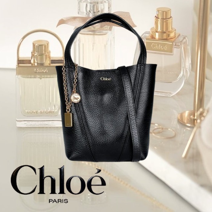 【Chloe】クロエ Spinスモールトートバッグ ブラック