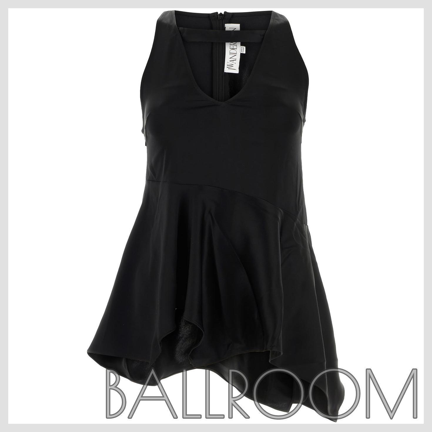 Tシャツ・カットソー J W ANDERSON BLACK SATIN TOP