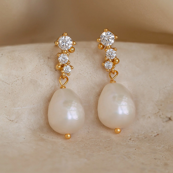 《CaitlynMinimalist》ミリー ドロップ ピアス パール 金 銀