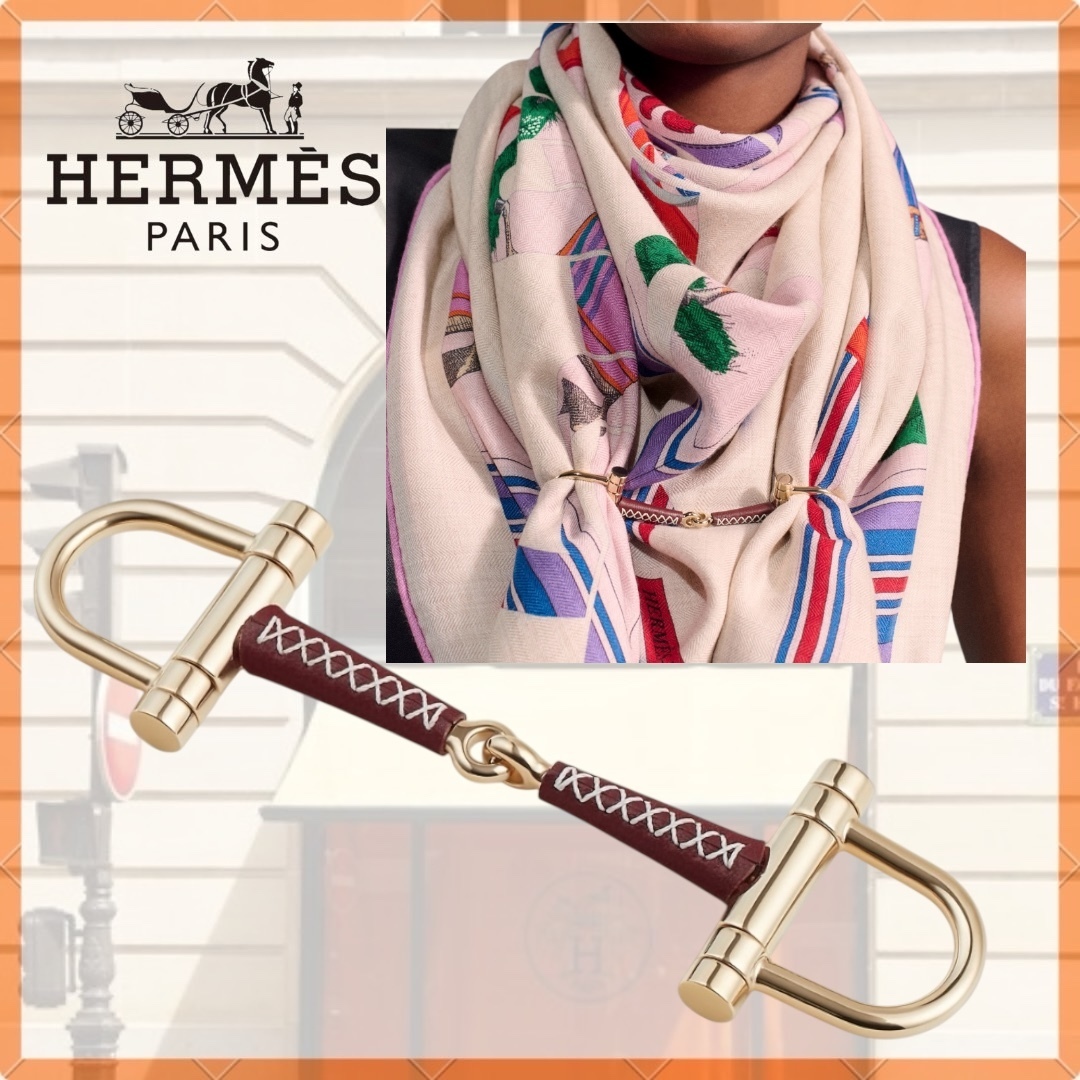 【コーデのアクセントに♪】HERMES カレリングDouble D Sellier